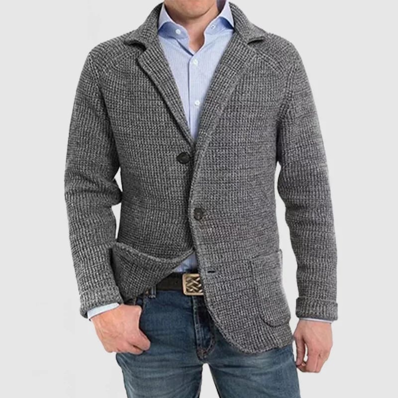 Aljur Herren Jacke mit elegantem Revers und langen Ärmeln