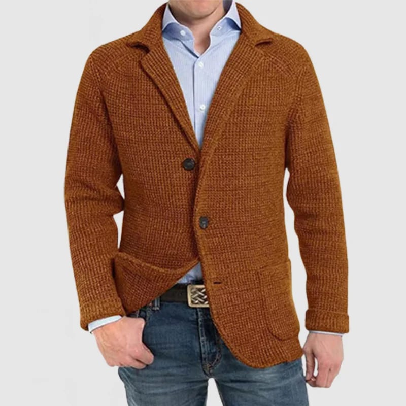 Aljur Herren Jacke mit elegantem Revers und langen Ärmeln