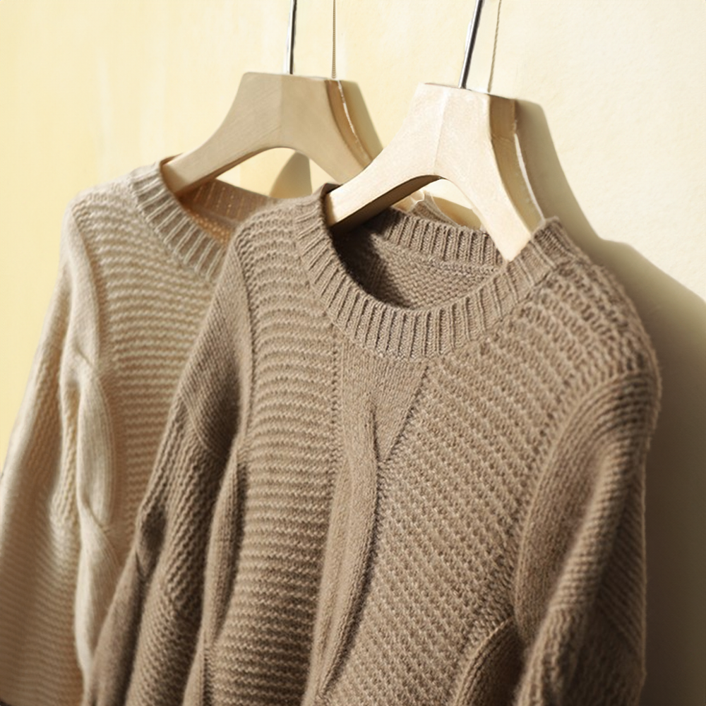 Ashem KASCHMIR-COUTURE-PULLOVER MIT ZOPFSTRICK