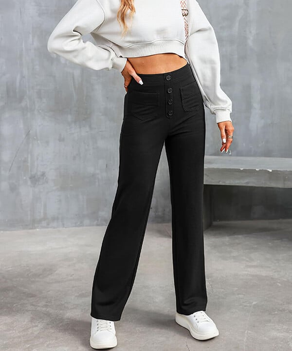 HighWallt High-waisted elastische casual broek