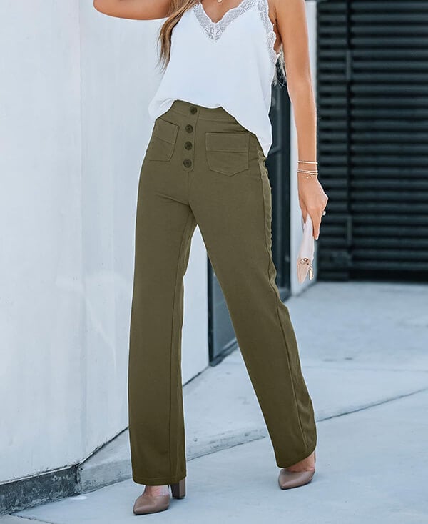 HighWallt High-waisted elastische casual broek