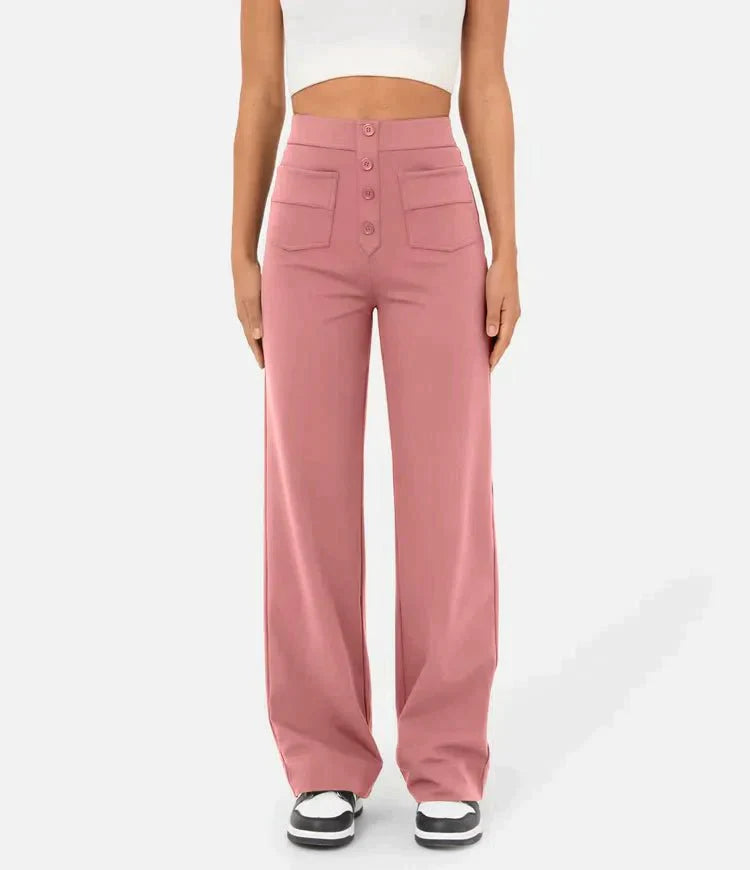 HighWallt High-waisted elastische casual broek