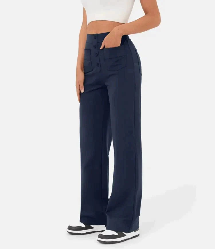 HighWallt High-waisted elastische casual broek