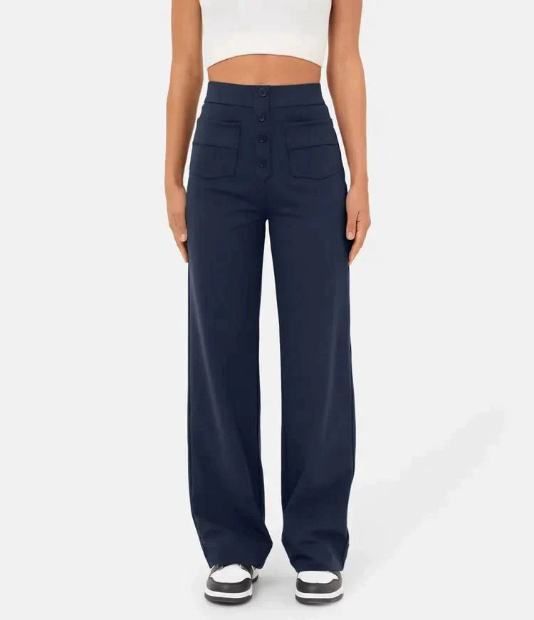 HighWallt High-waisted elastische casual broek