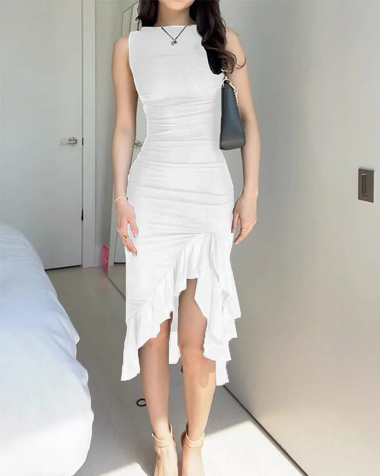 Shirley's Midi-Rüschenkleid